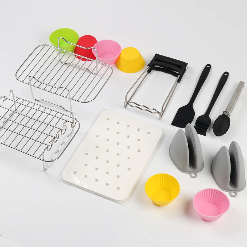 Custom Logo 2PCS Pack Durable Rectangle Airfryer Silicone Pot Reusable Air Fryer Silicone Liners for Ninja Dual Basket Air Fryer