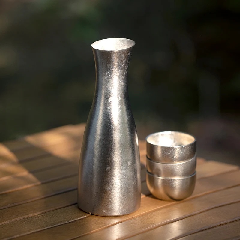 Titanium Japanese Sake bottle 450ml /94.5g Vintage vintage wine set barware set sake wine japanese for drinking