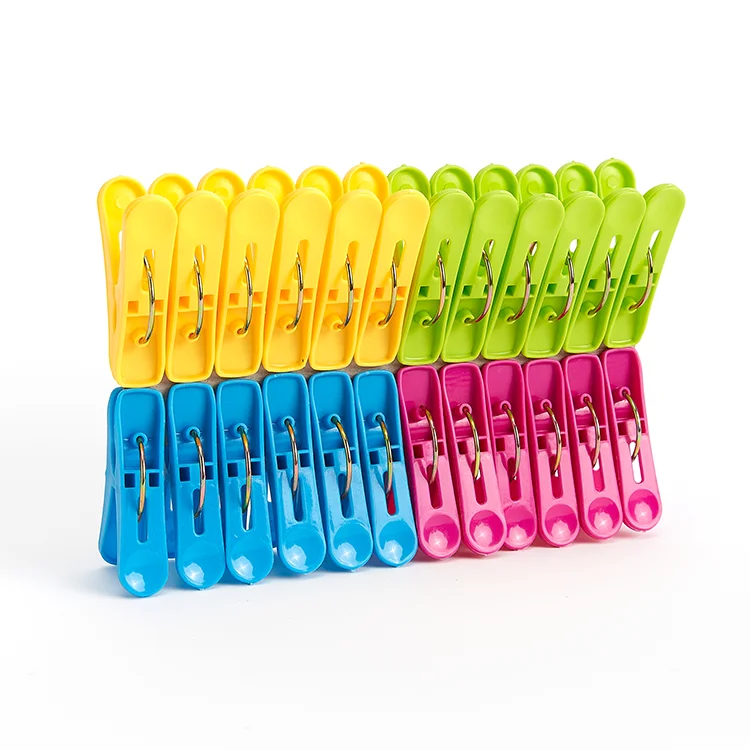 24pcs Plastic Clothes Pegs Laudary Hanging Pins Muti-color Clothes Pegs Clothes Line Hanging Pegs