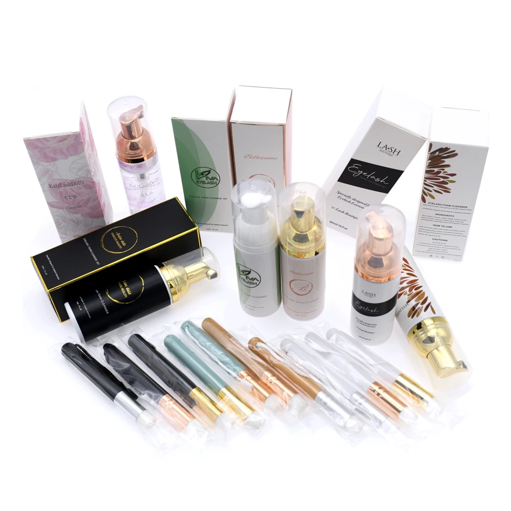 wholesale eyelash extensions cleaner lash cleaner black foam for lashes foam cleaner for lashes shampoo cleaning brush eyelashes