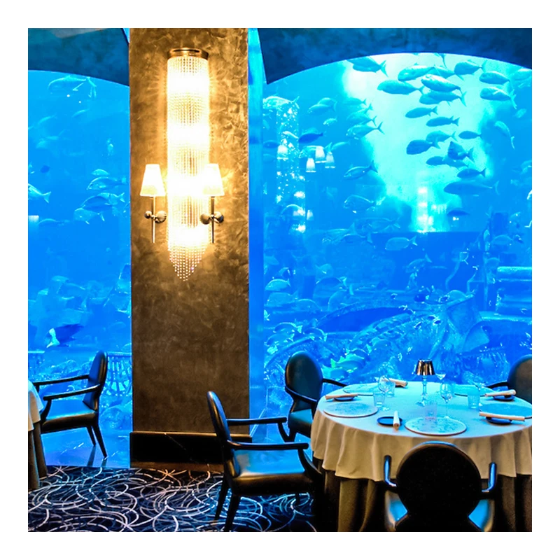 Clear acrylic fish tank custom made thick panel acrylic aquarium public acrylic aquarium