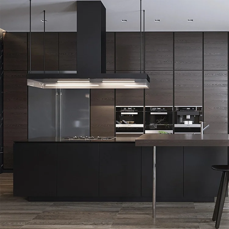 Customized Modern Melamine Finishi Self Assemble Kitchen Cabinets with Soft Closing Drawers