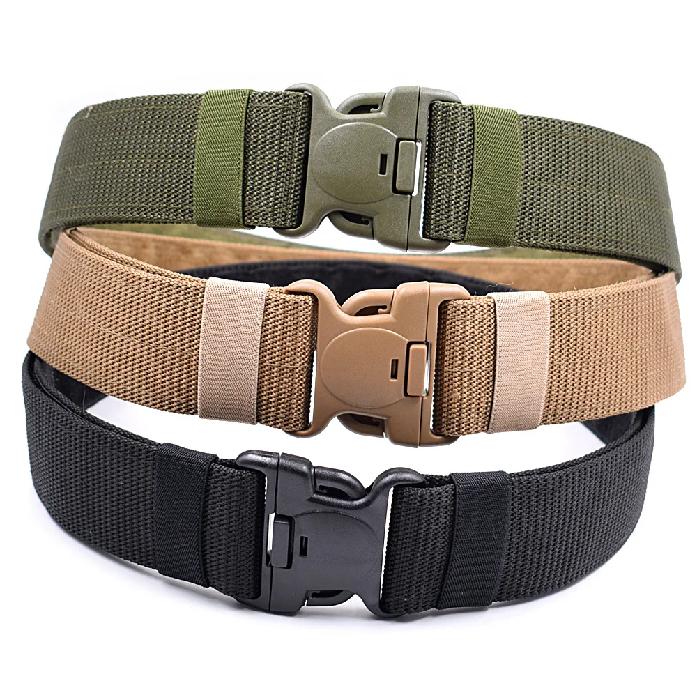 New Design Custom Types Canvas Fabric Webbing Men Webbing Belt OEM Tactical Belt with Plastic Buckles Belt