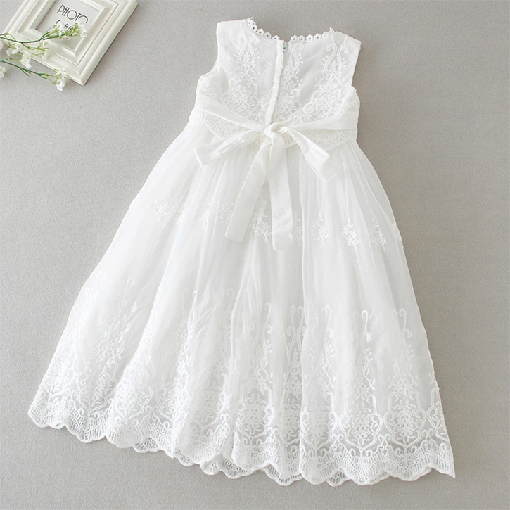 custom baby clothes newborn girls christening outfits 0-3 m white maxi lace gown dresses baptism sleeveless dress for baby girl