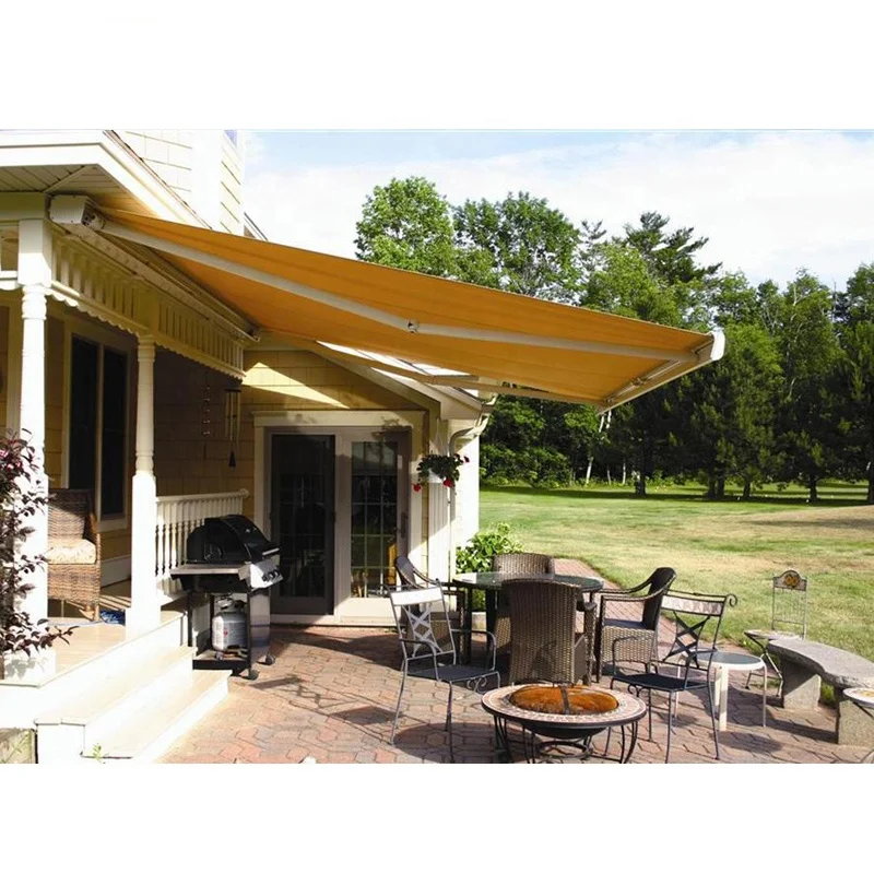 motorized full cassette retractable awning