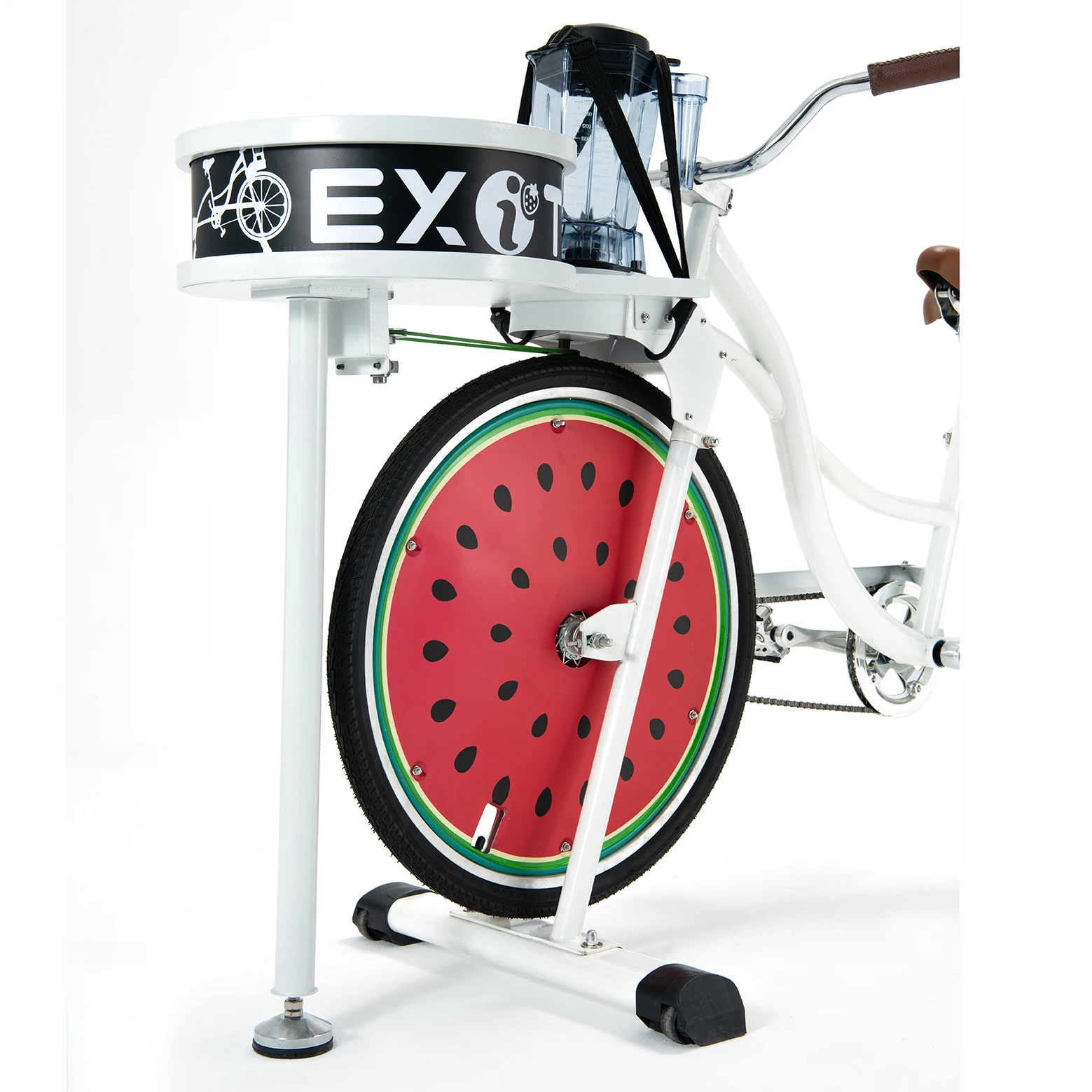 Exi   bike advertising  sports bike with two function blender juicer and spin art