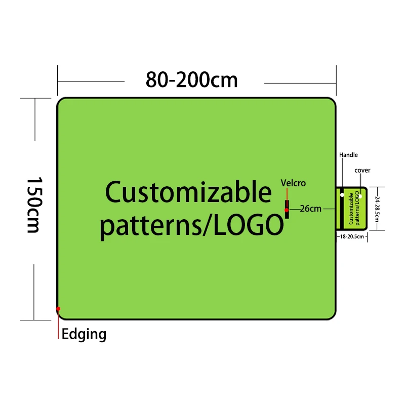 Waterproof picnic mat recycled eco friendly picnic blanket for outdoor portable travel camping rug