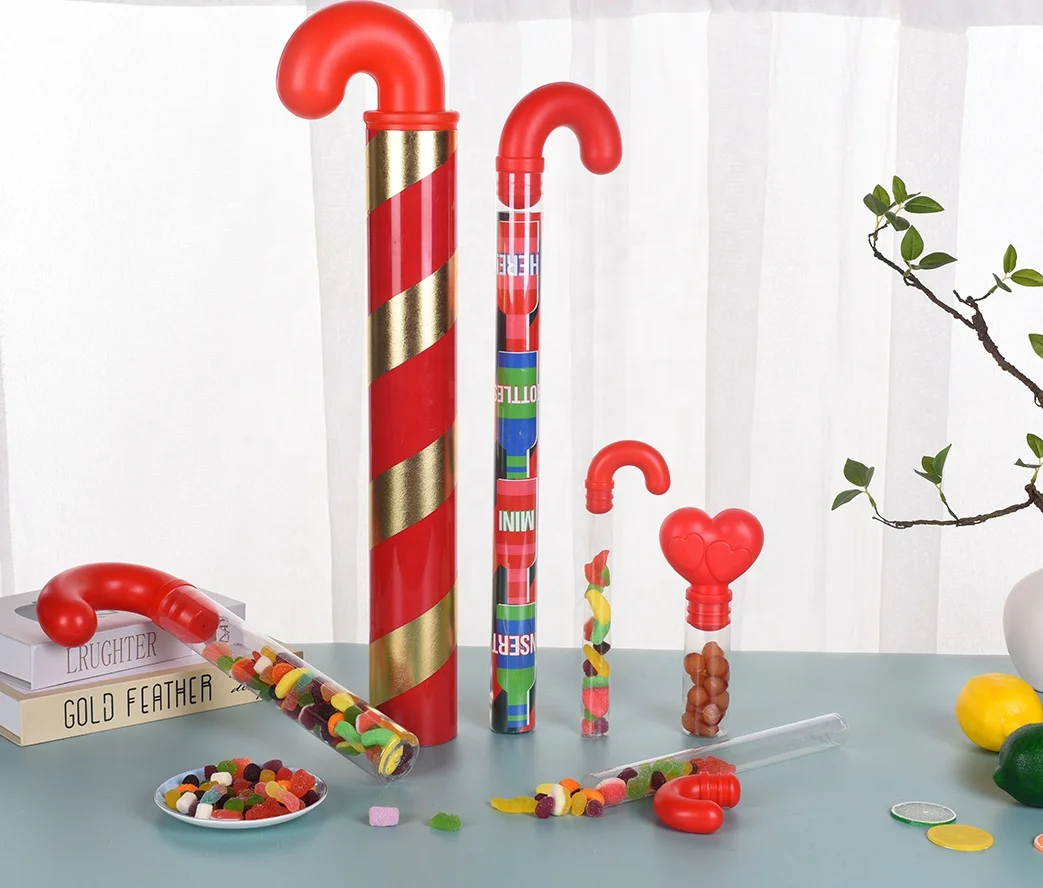 Fillable Empty Clear Plastic Candy Cane Tube