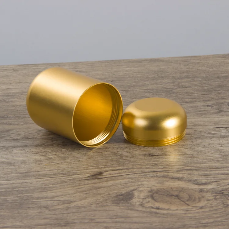 Anodized Aluminium Jars With Bamboo Wooden Lids Ergo Large Stash Jar