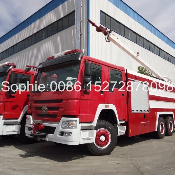  SINOTRUK HOWO 6x4 6x6 правосторонний аварийно-спасательный башенный пожарный Автоцистерна 18 м с водой и пеной пожарная