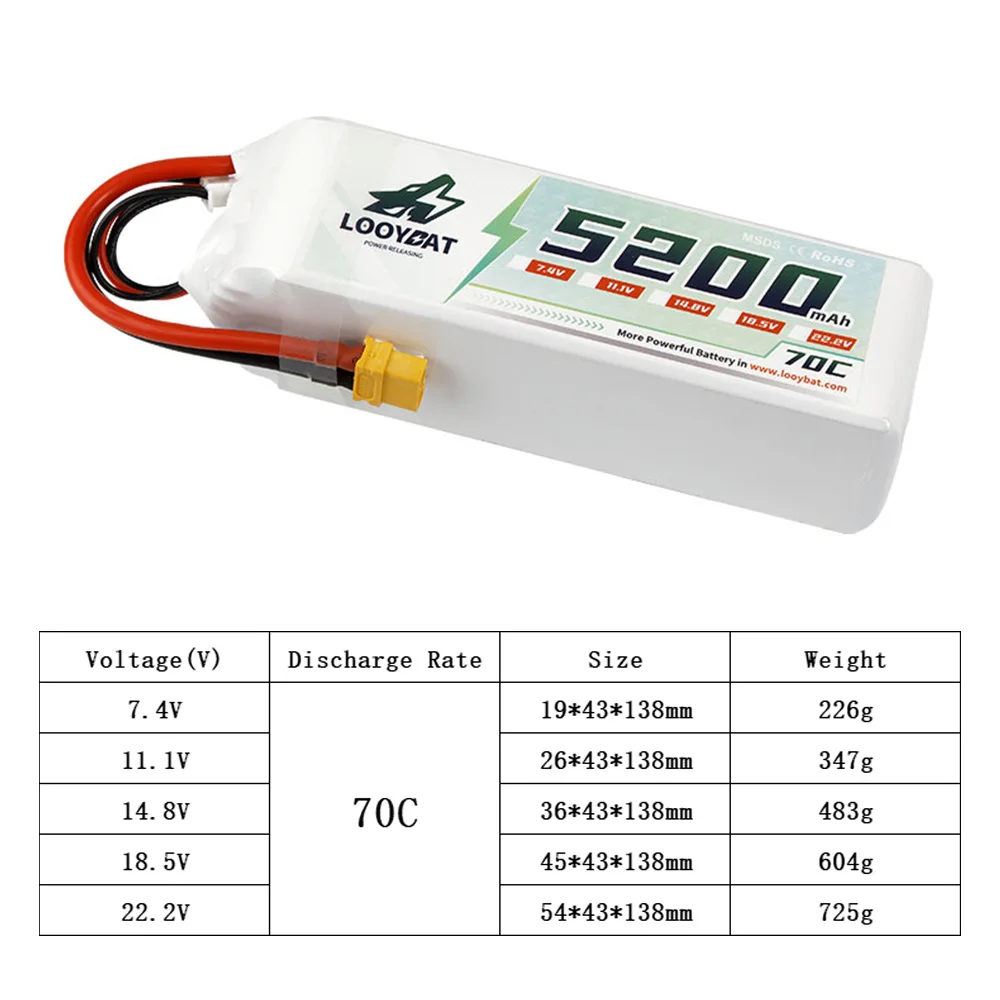 Factory Direct Sales 11.1V 22.2V 70C High Power 5200mAh RC Lipo Battery Soft Case 3S 6S XT60 Lipo Battery For RC Car Drones