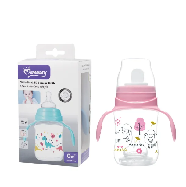 Wholesale Products BPA Free PP Baby Bottles Custom Milk Feeding Bottle Hot Selling 8OZ 240ML  PP Baby Milk Bottle  with handle