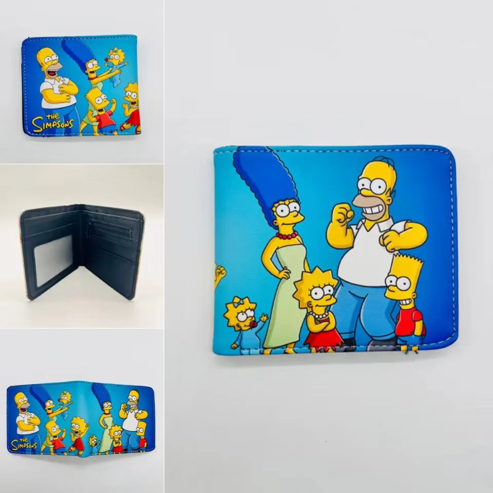 Cartoon Cute Simpson Family Wallet PU Leather Waterproof Open Short Coin Purse Money Card Holders Bags For Girls Boys Wholesale