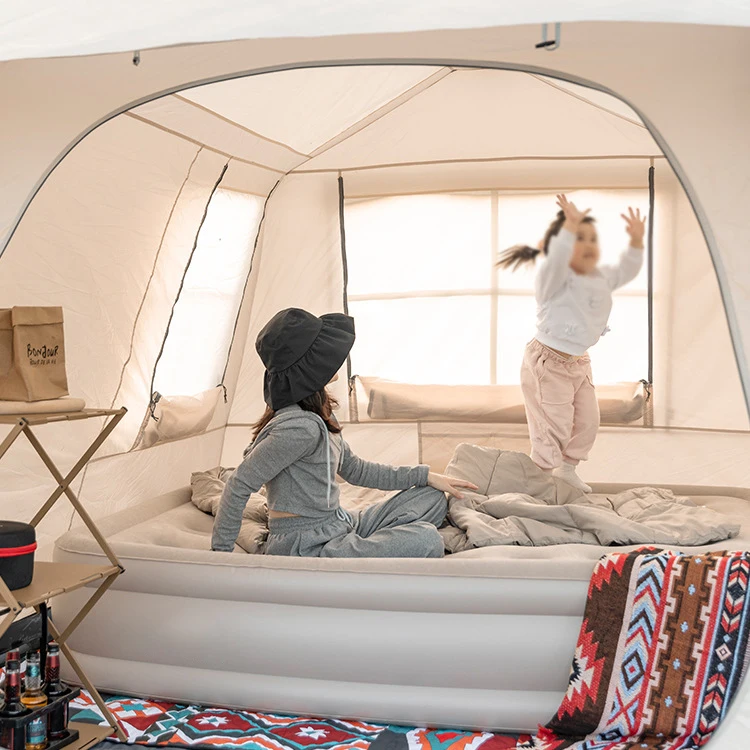 Automatic inflatable flocked mattress with built-in air pump fast air bed sofa mattresses