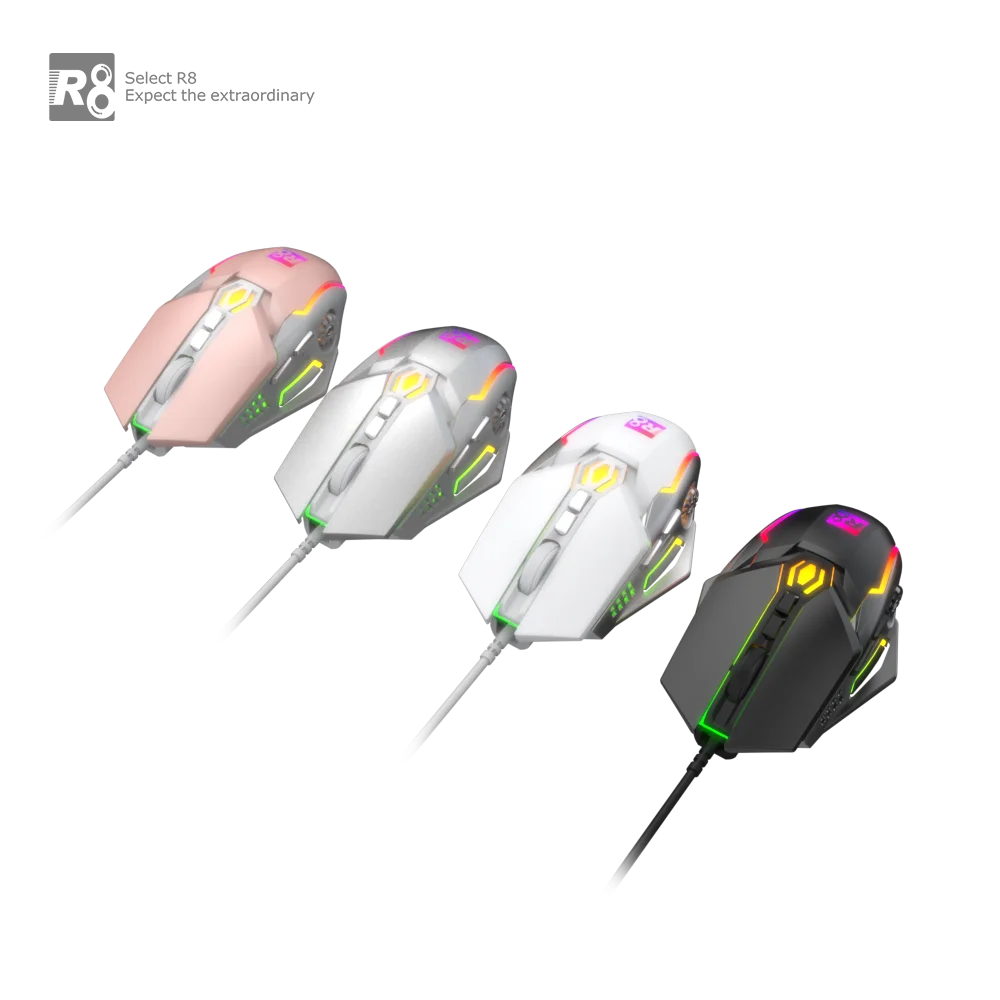 7D Gaming light mouse Configurable RGB Gaming Mouse USB Optical Corded Gaming Mouse with RGB Backlit Adjustable DPI