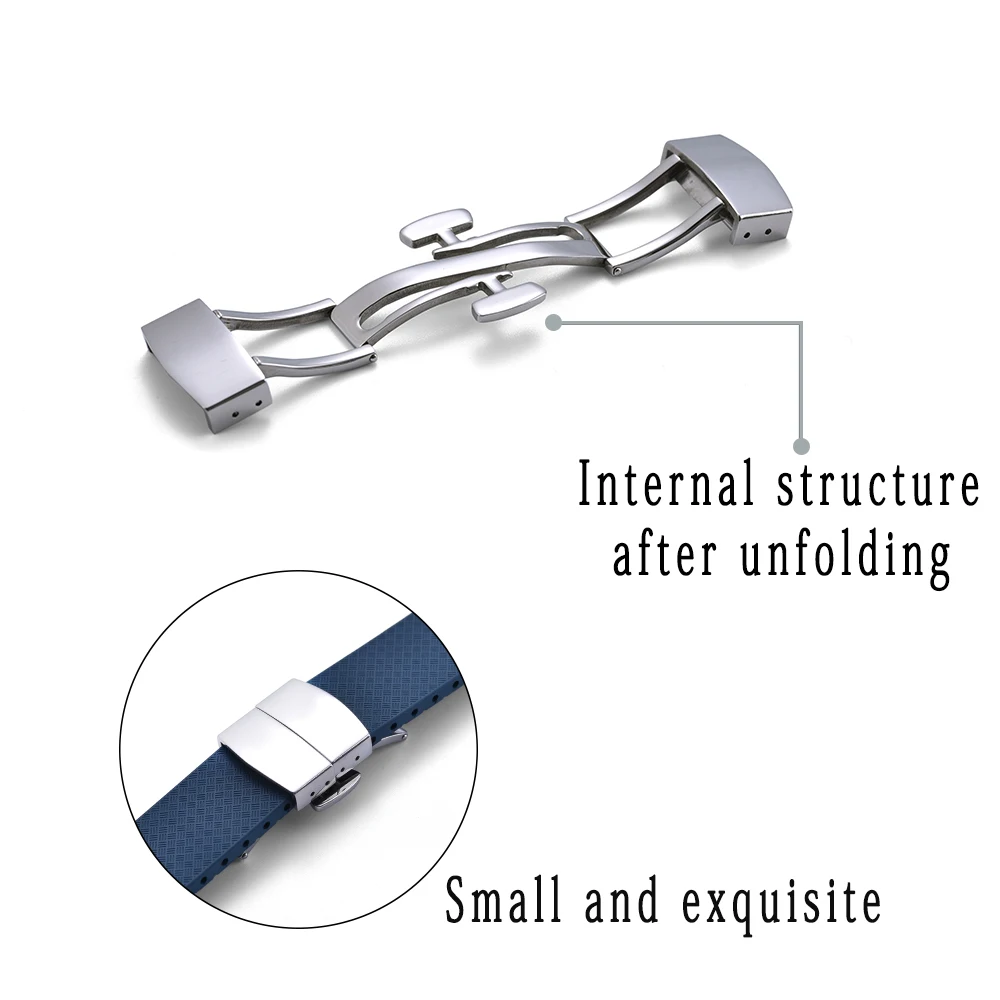 JUELONG 18 19 20 22 mm Tropical Textured CTS FKM Rubber Watch Strap Cut To Size Rubber Quick Release Watch Band Fit Your Wrist