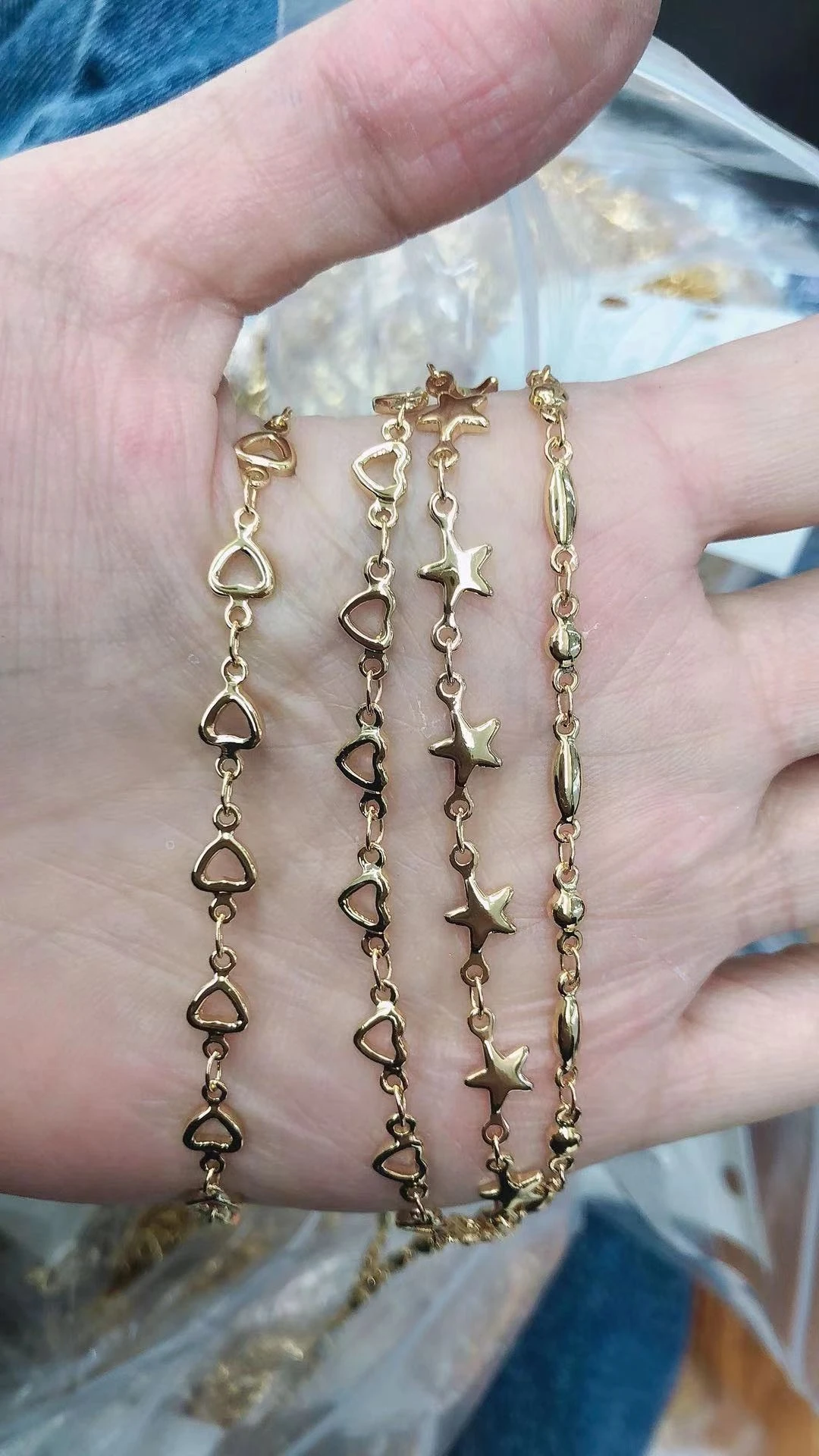 Wholesale High quality stainless steel 24k gold plated chain roll  chain for jewelry making