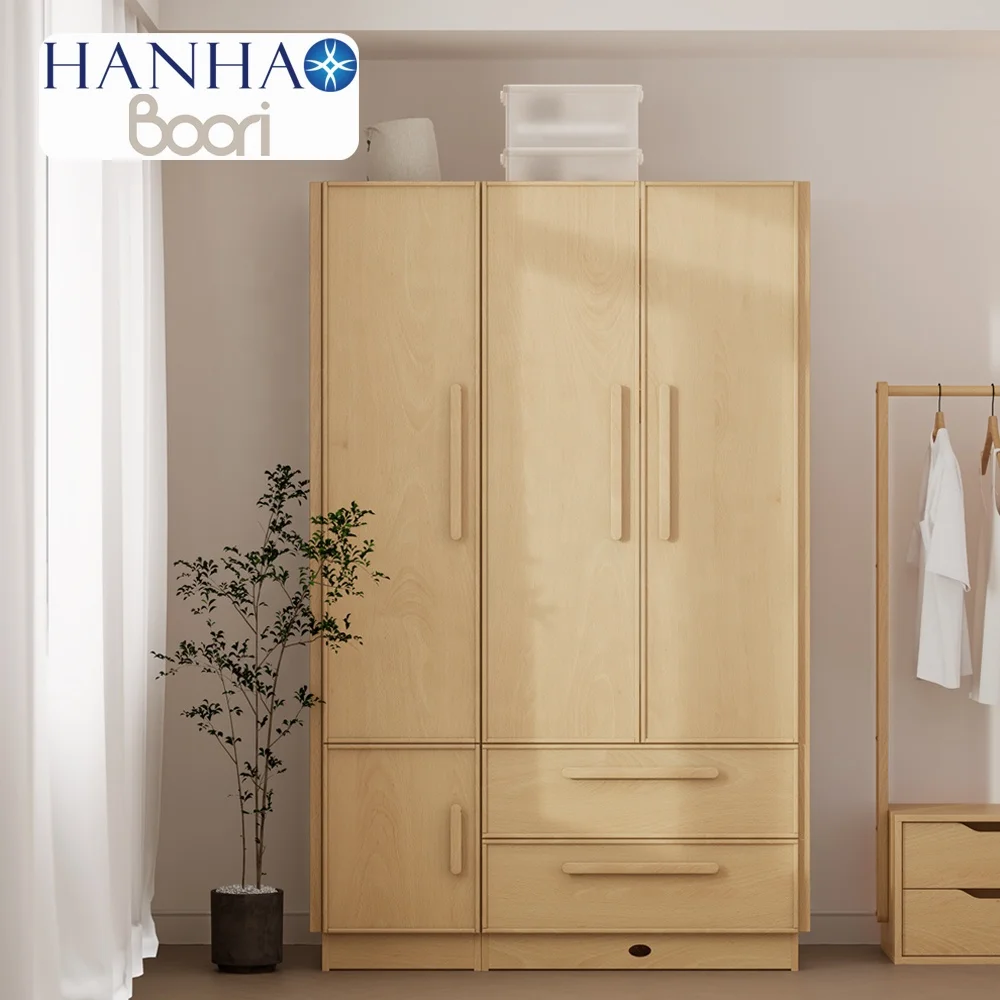 Only B2B Boori Solid Wood Bedroom Furniture Combination 2 Door Closet Organizer Storage Wardrobe
