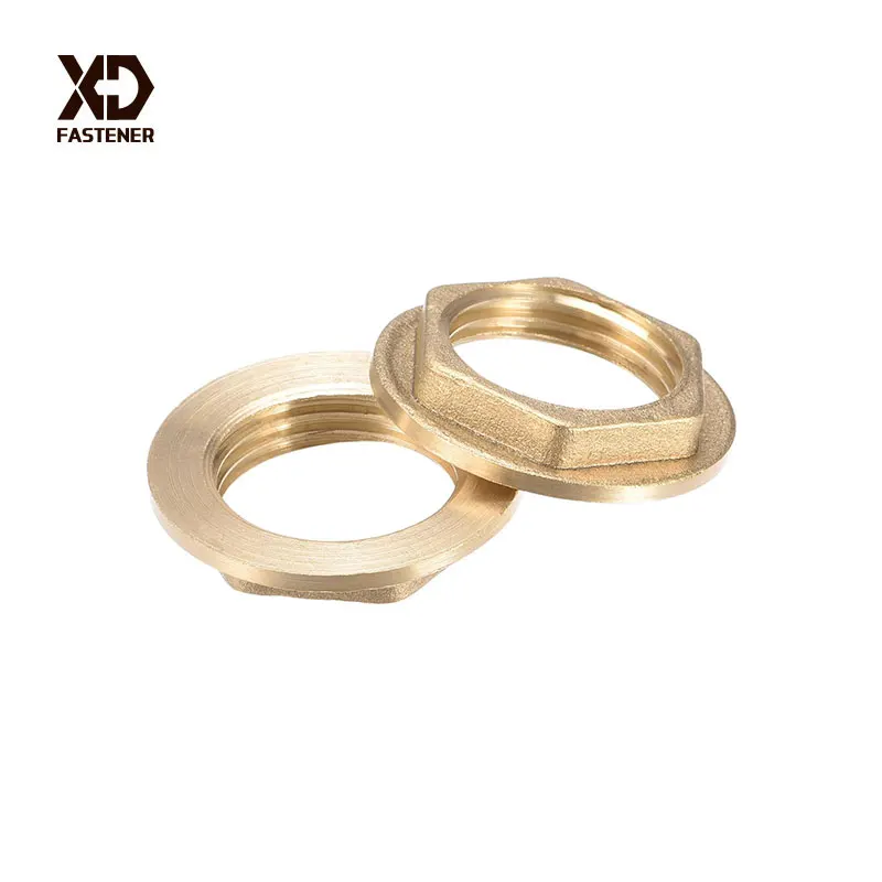 G1/2 Lock Nut with Flange Hex Brass Female Locknut for Plumbing