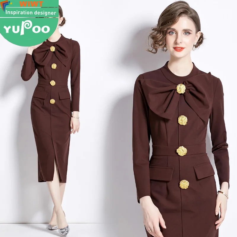 98-1612- Woman Clothes Manufacturer Wholesale Fashion Inspiration Elegant Vintage Lady Floral Evening Casual Dresses