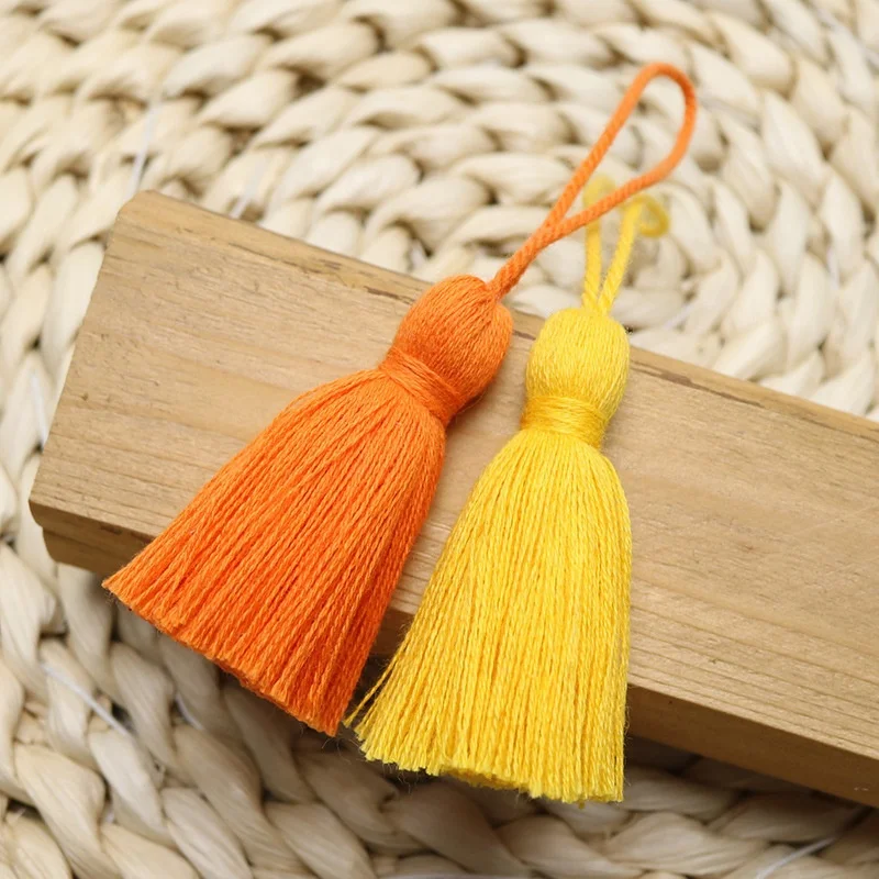 Wholesale cotton small tassel Hanging tassels with loop 5cm multi-colors hang decorations