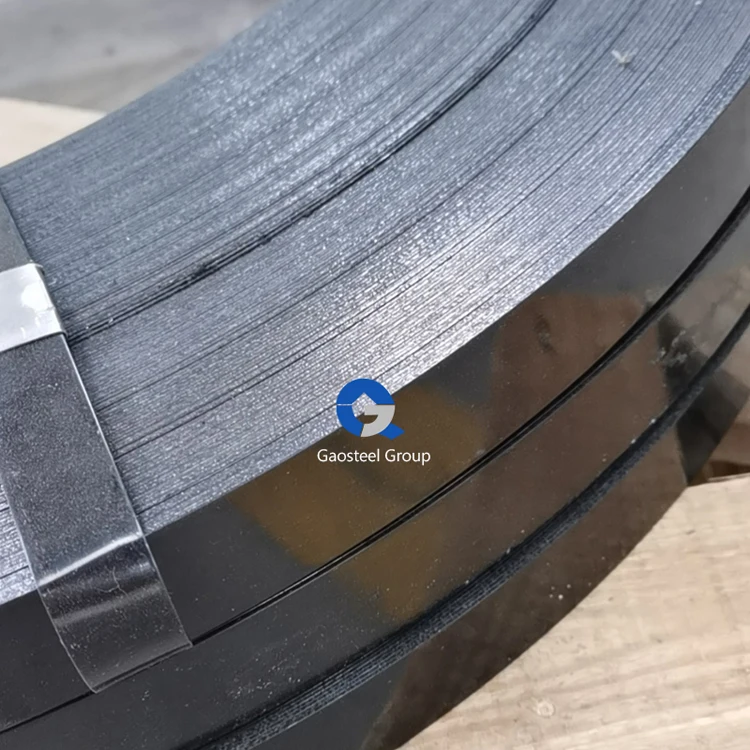 Factory Direct Sale High Tensile 32mm Blue Tempered Waxed Ribbon And Oscillated Wound Steel Strapping