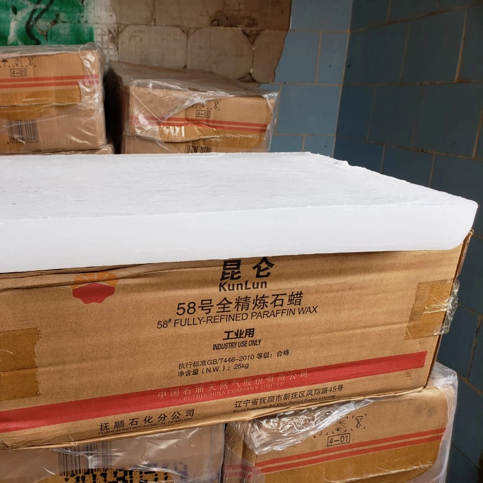 58 kunlun Semi/fully refined paraffin wax for candle making