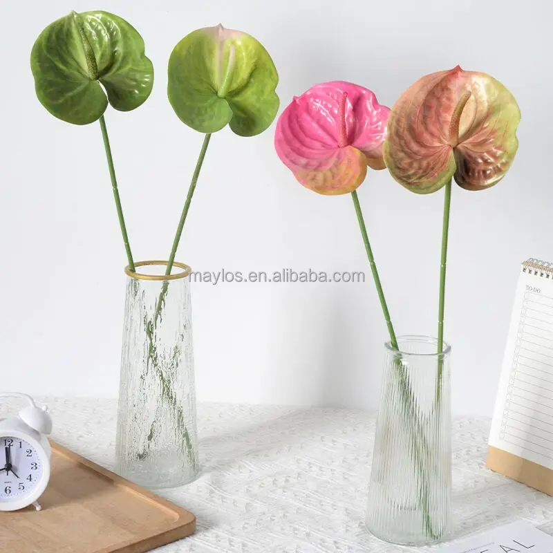 Maylos 3d пленка один большой антуриум дизайн интерьера Шелковый цветок Свадебный ряд с декоративными искусственными цветами