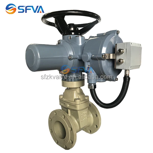 BS5163 PN16 non rising stem ductile iron resilient seat electric actuator drive gate valve