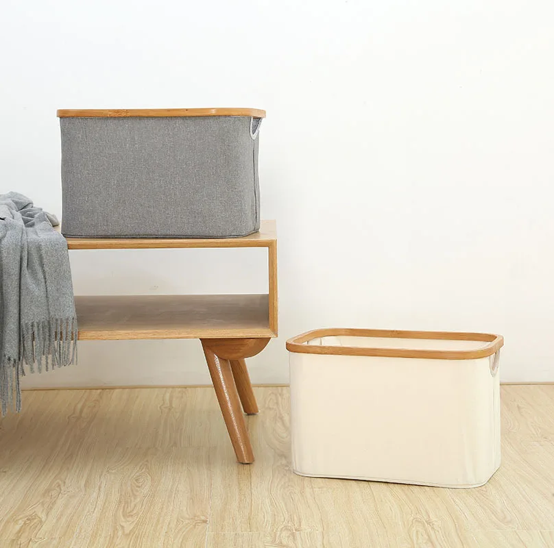 Good Price Bamboo Fabric Hotel Household Storage Organizer Dirty Clothes Laundry Hamper with Handle