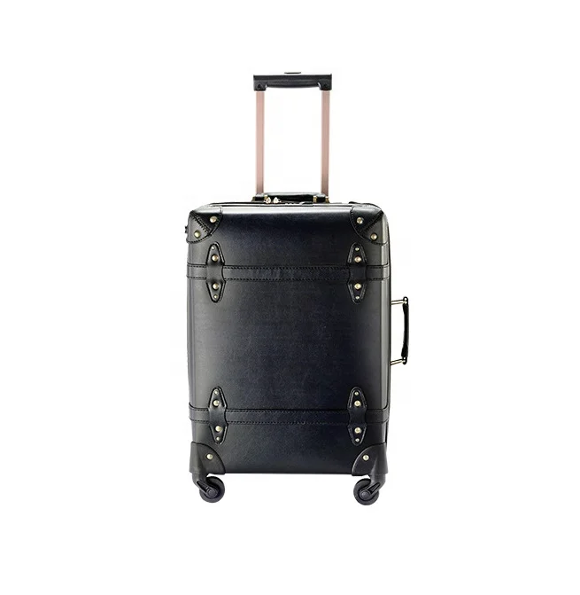 20 inch Vintage PU trolley travel luggage for women