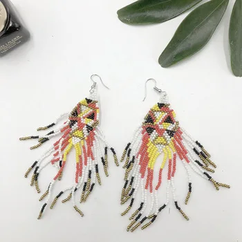 Factory wholesale  handmade lady Women Retro  Boho dream catcher Party Long dangle Ear Drop Earrings