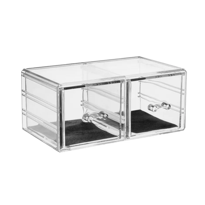 Hot selling clear plastic acrylic desk make up organizer drawer cosmetic storage box