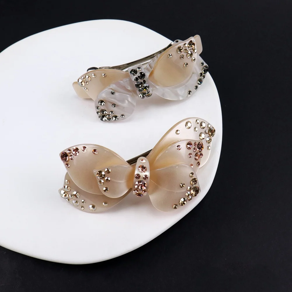 High Quality Hairpin Hair Accessories with Diamond Highlights Durable Metal Resin Acetate Plastic Alloy Materials