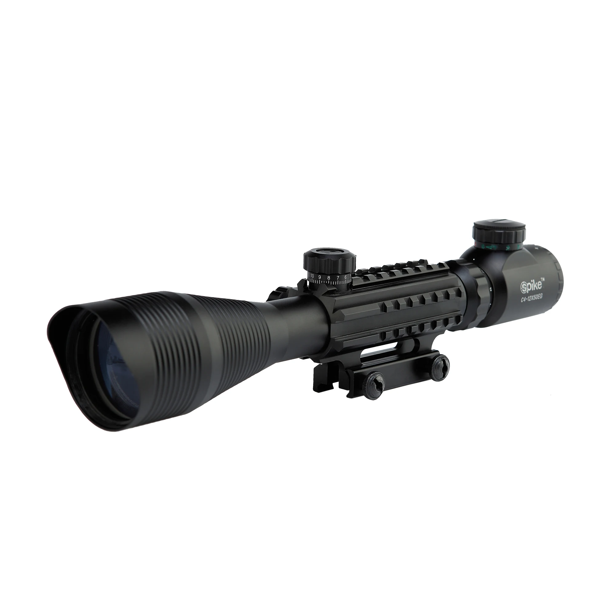 Spike C4 12x50EG Dual Illuminated Optical Scope,  Red Dot Sight and Red Laser Sight