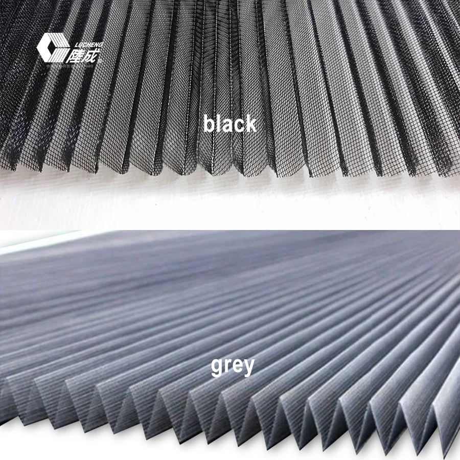 Factory wholesale fly screen door mosquito net pleated mesh for folding screen door