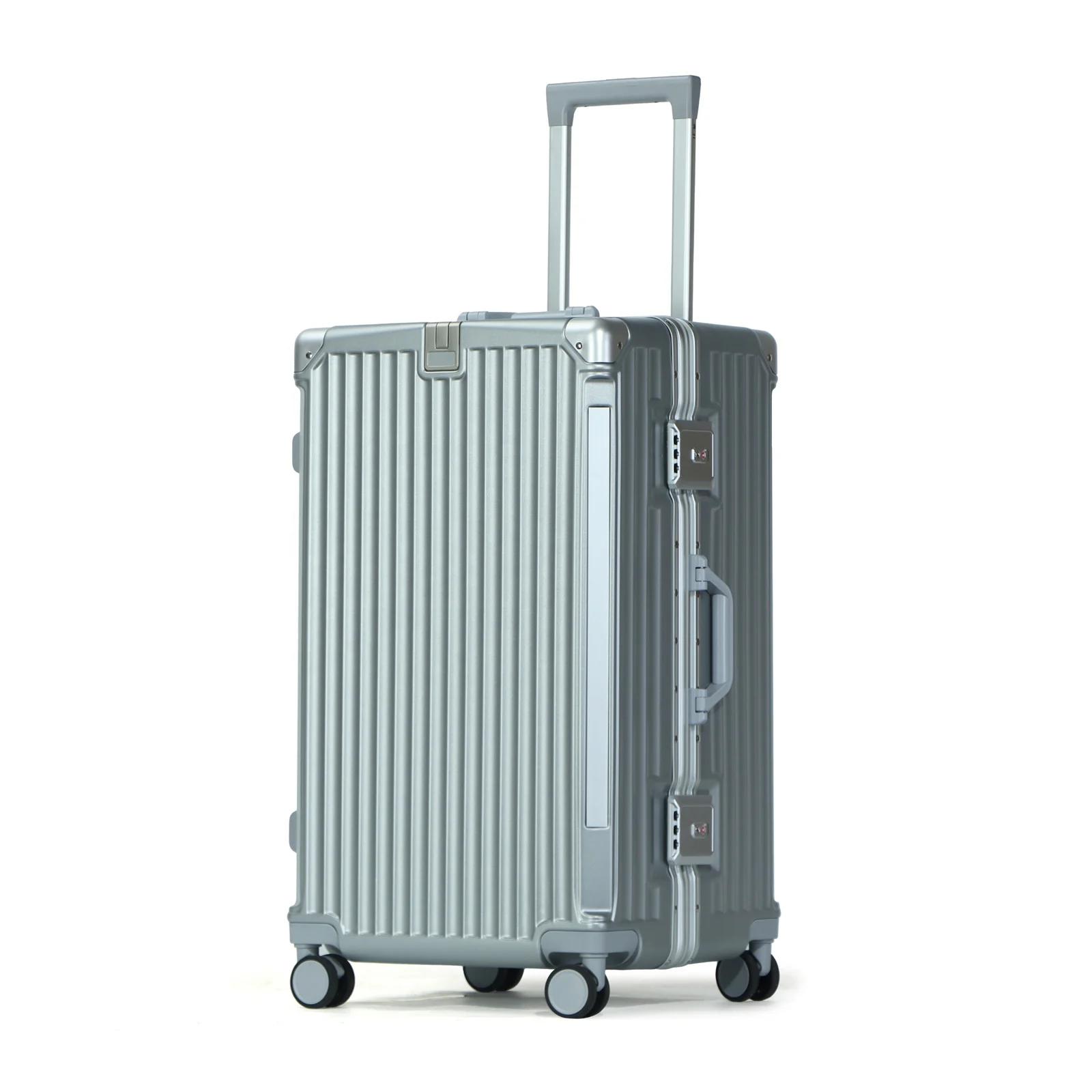Manufacturers Customizable LOGO Spinner Wheels 100% PC Travel Luggage Trolley Aluminum Suitcase