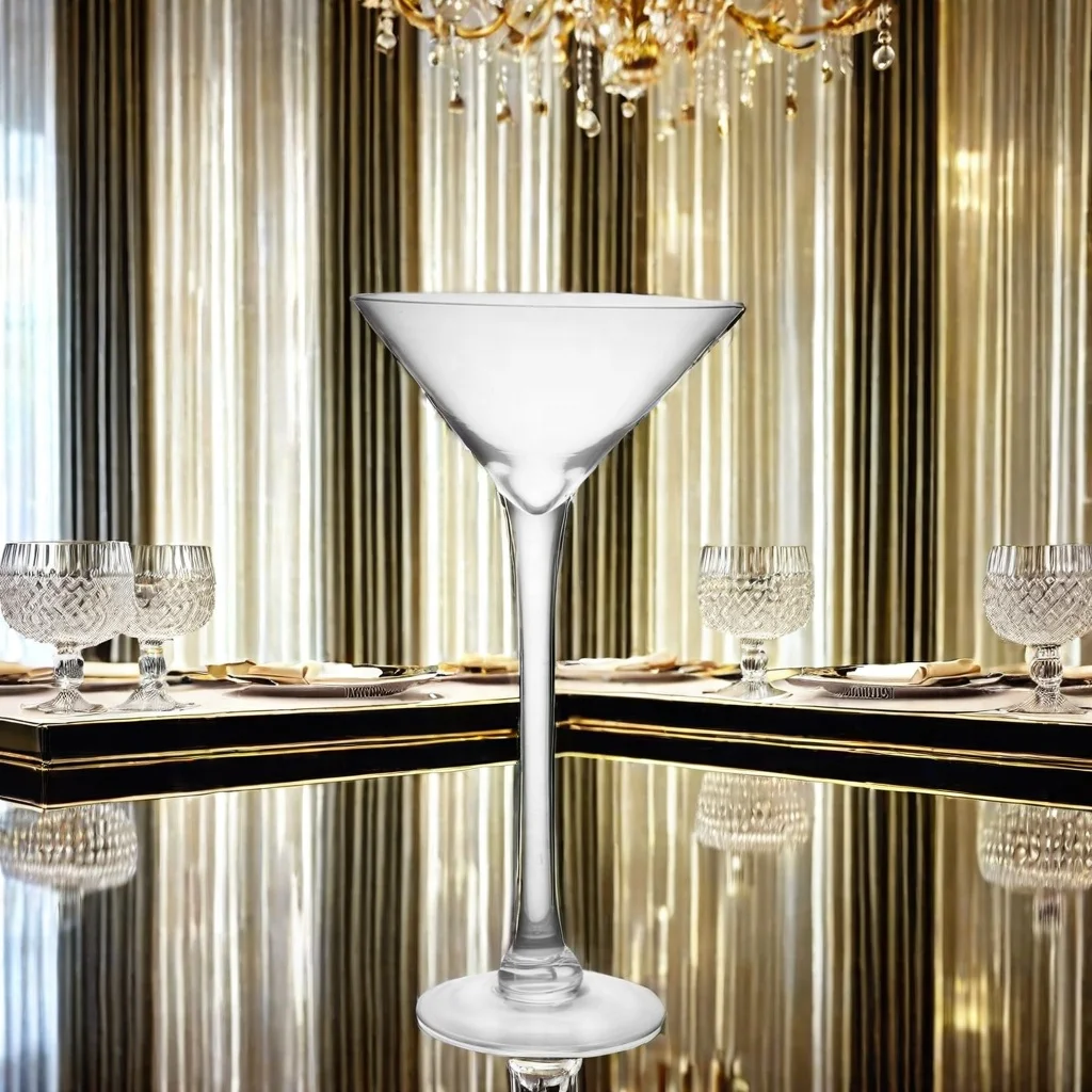 Оптовая продажа стеклянные вазы для мартини центральные части