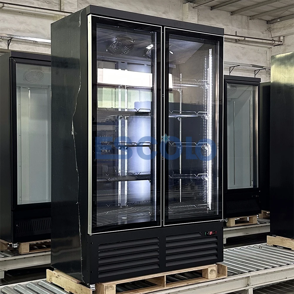 Refrigeration Equipment Transparent Glass Standing Display Showcase Refrigerators For Soft Drinks
