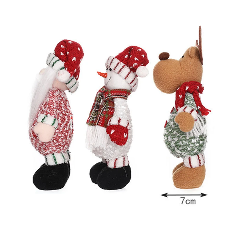 Christmas Standing Doll Ornament Portable Telescopic Leg Home Office Shop Window Decor Gift With Light