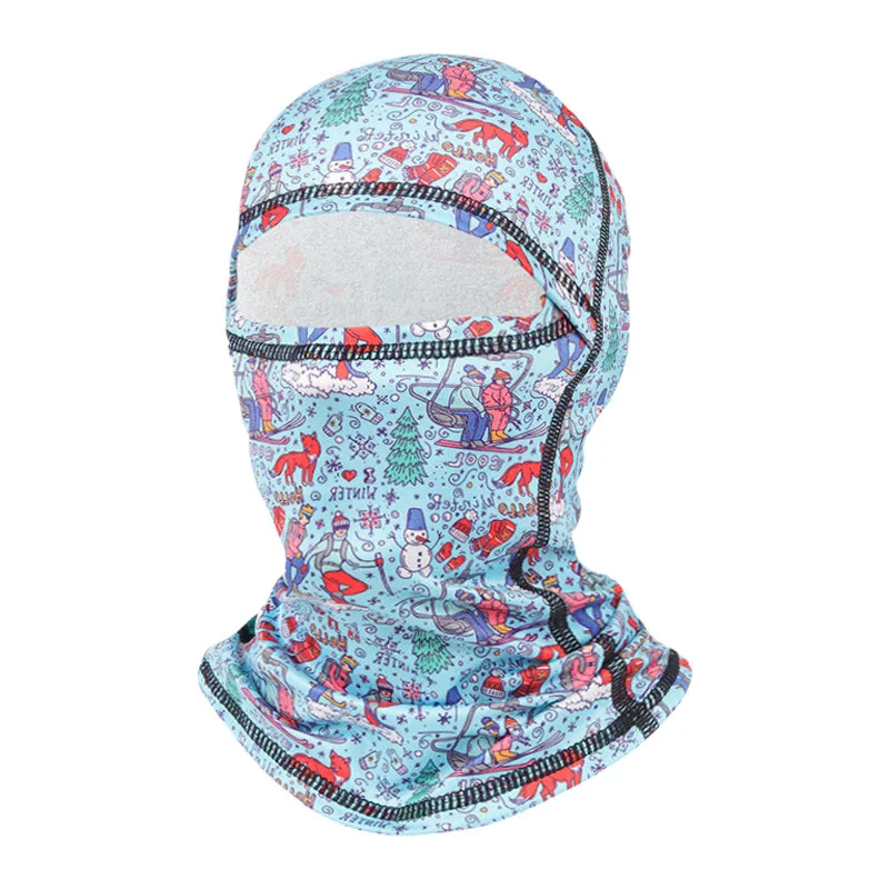 Designer custom Men Women Silk Polyester Bicycle Cycling Sports Breathable Full Face Cover One Hole Ski Mask Balaclava