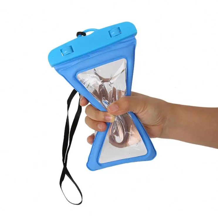 Free Sample Universal Floating Waterproof Bag  Recycled Plastic Cell Phone Case with Water Proof Lanyard for Swimming