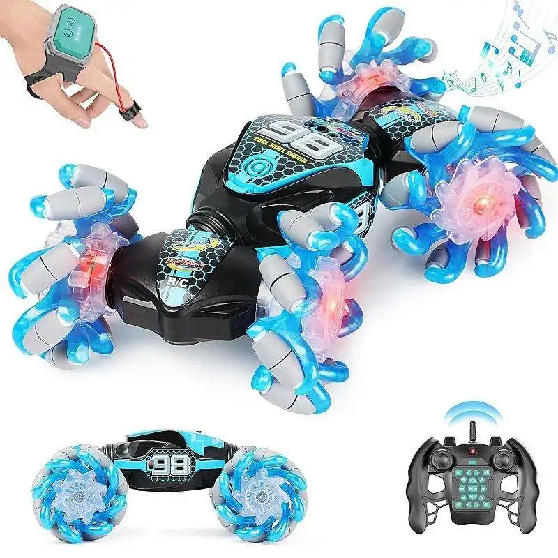Radio Control Twister Expanding Wheel Gesture Sensing RC Twist Car Toy With Flash Light Music Stunt Remote Control Drift Car Toy