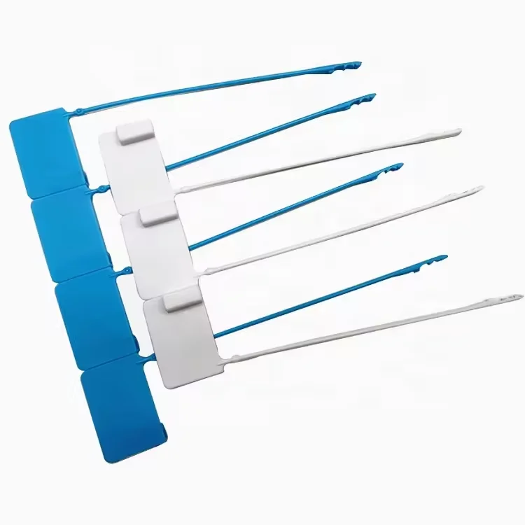 Garment Zip Tie Hangtag Manufacturer Locking Security Tag Plastic Seal Cable Clothing Tag with Printed Logo