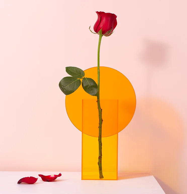 Custom Ins Style Home Office Wedding Decor Geometric acrylic cylinder vase