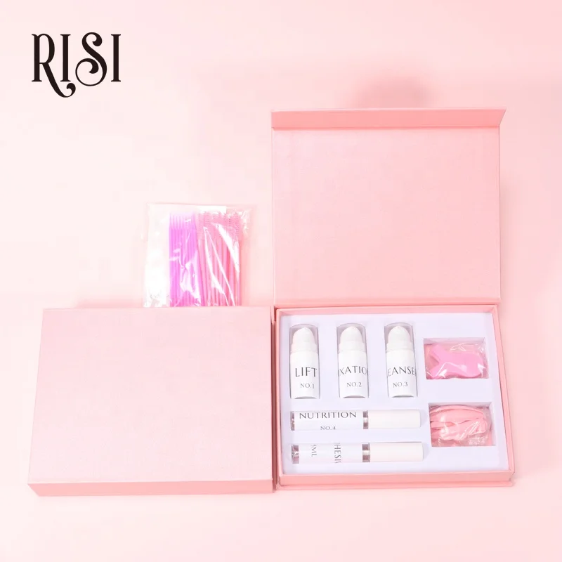 RISI Easy Use Eyelash Lift Perming Kit 5-Color Lash Lift with Brow Lift Feature Liquid Form Accepts Private Label