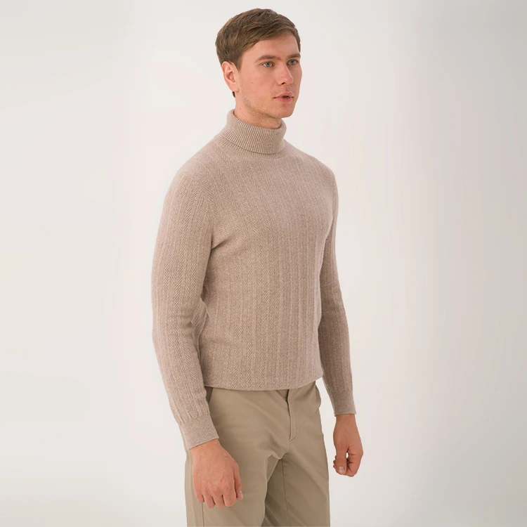 Knitted Turtleneck Pullover Jumper 100% Cashmere Sweater Luxury Crew Neck Italy Grassland Winter Heavy Wool Men Thin Wool 100pcs