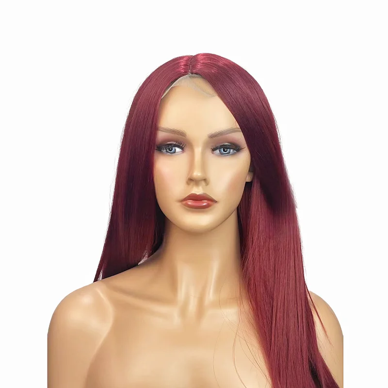 Wholesale Fashion Row Party High Quality Lace Front Synthetic Hair Wigs Cheap Price Medium Heat Resistant Synthetic Hair Wigs