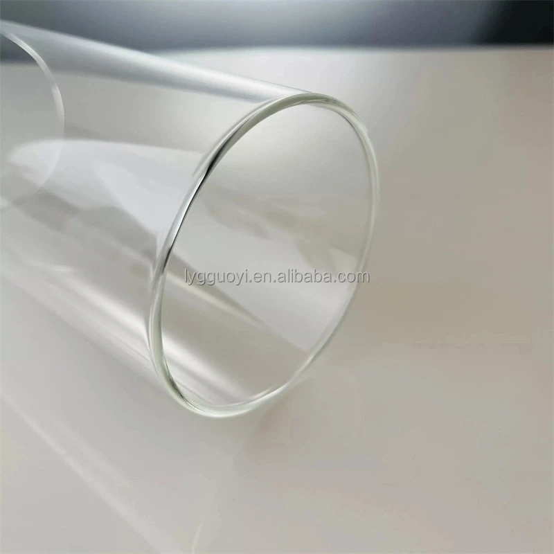 High quality slight large fused quartz glass tube