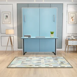 Hot Sales Modern Vertical Tilting Hidden Folding Murphy Wall Bed With a Table
